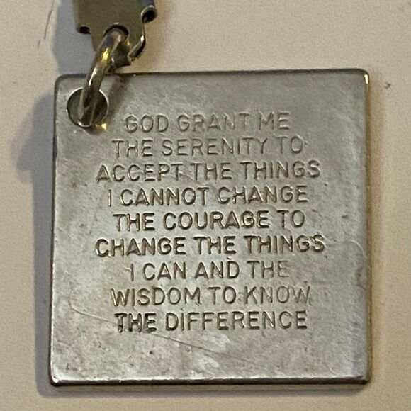 Serenity Prayer Keychain Praying Hands AA Metal Charm Single Sided Souvenir - Picture 4 of 5